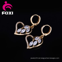 Wuzhou Foxi Fantastische 18k Gold Herz Design CZ Ohrringe